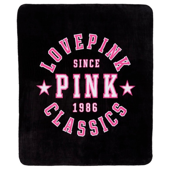 Love Pink Black and Pink Throw Blanket
